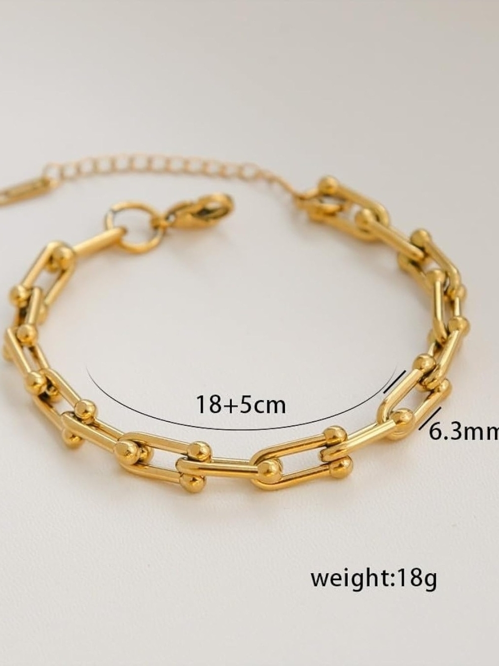 Gold Link Ball-Accent Bracelet